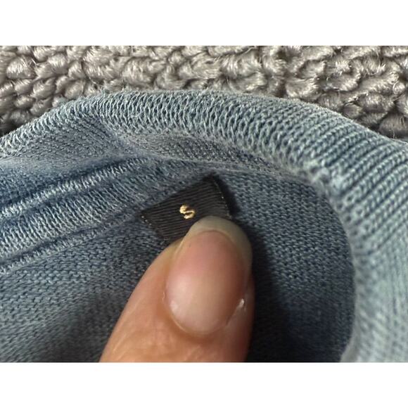 The Kooples Sport T Shirt Men S Blue Washed Palm Trees Art Graphic Relaxed Fit - Picture 4 of 11